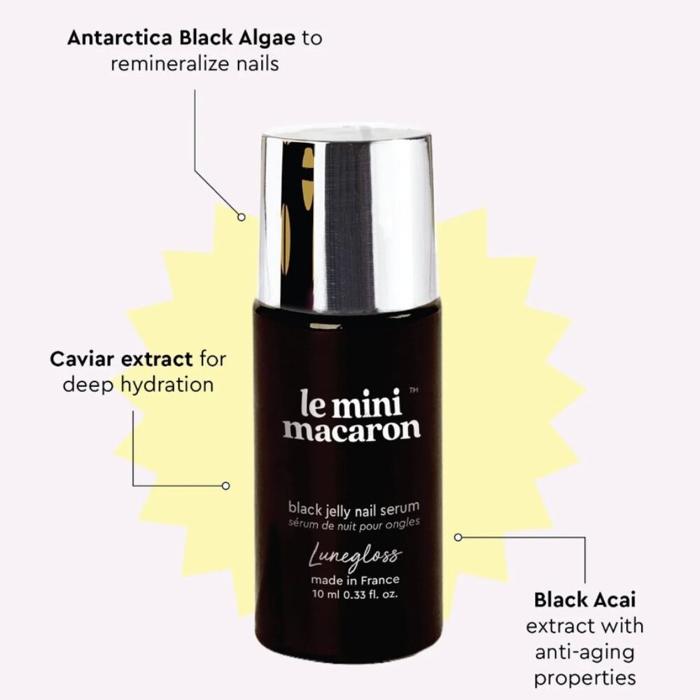 Le Mini Macaron Black Jelly Nail Serum NWT - Picture 2 of 3